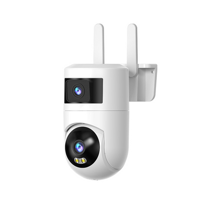 📹 Smart Dual-Lens Security Camera | Dual-Lens Precise Human Detection · 360° Panoramic View · IP66 Weatherproof