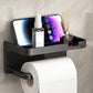 🚽 50% OFF! 🧻 Wall-Mounted Toilet Paper Holder with Shelf – PP – No Drilling Required & Waterproof for the Bathroom