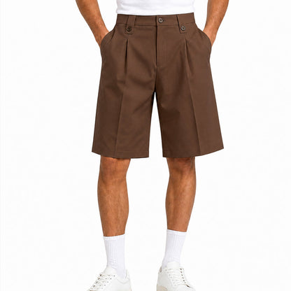 👔 50% OFF! 🩳 Men's casual-style short suit pants with wide leg openings – Comfortable everyday fashion