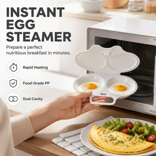 🥳2026 HOT SALE🥳💞80K+ SOLD!💥Poach Eggs in Minutes! No-Oil Dual-Cavity Microwave Poacher