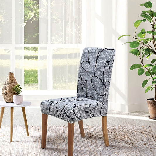 🛋️ Universal Chair Cover with Stretch Fabric & Print – for the backrest and seat, washable & versatile for the dining table & living room 🪑