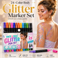 🎨 50% OFF!✨ 24-color glitter marker set with dual tips for face and body, vibrant colors for party makeup⭐