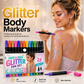 🎨 50% OFF!✨ 24-color glitter marker set with dual tips for face and body, vibrant colors for party makeup⭐