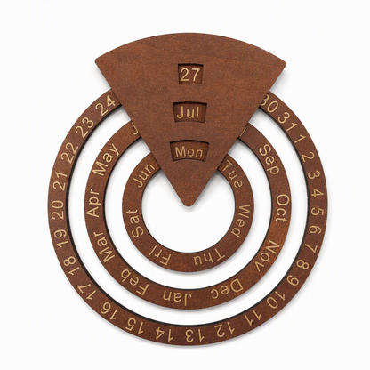 ⏳Limited-time 50% off⏰Circular Wooden Rotating Perpetual Calendar🪵📅