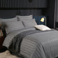 🛏️ LIMITED-TIME 50% OFF! ✨ Hotel Style Satin Stripe Bedding Set – 120g Fabric, Internal Ties, 7 Colors ✨