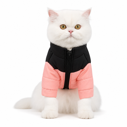 Warm Winter Dog Coat Color Block Padded Pet for Small Medium and Large Dogs and Cats