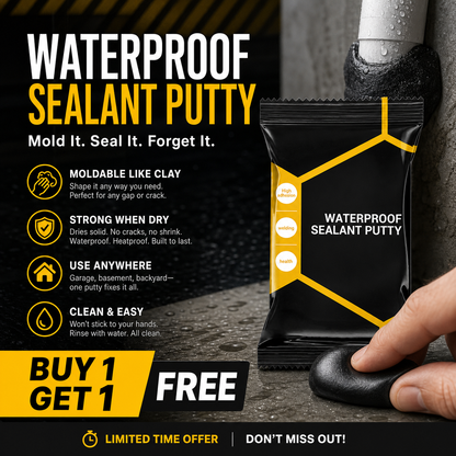 📢📢 50% OFF🏠 Waterproof Sealant Putty – Easy-to-Mold Filler for Pipe Openings & Wall Gaps